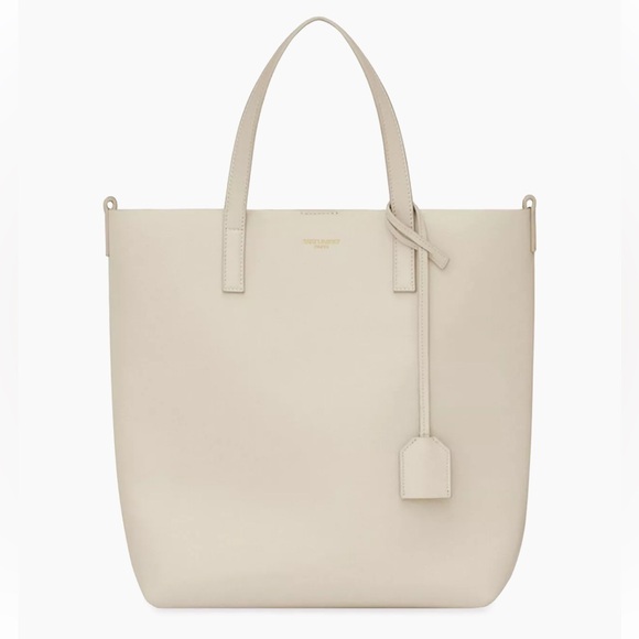 YSL•Tall Shopping Tote•Smooth Leather Vintage White•Crossbody Messenger•FLAWLESS - Picture 5 of 16